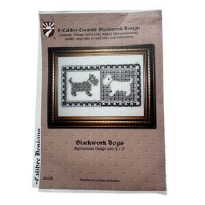 Blackwork Dogs Cross Stitch Design Kit X-Calibre Counted Blackwork Design *READ*